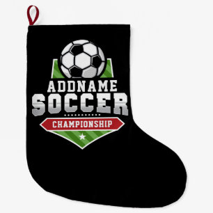 Anpassen von Soccer ADD TEXT Varsity Team Player Großer Weihnachtsstrumpf