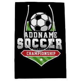 Anpassen von Soccer ADD TEXT Varsity Team Player Mittlere Geschenktüte