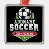 Anpassen von Soccer ADD TEXT Varsity Team Player Ornament Aus Metall (Vorne)