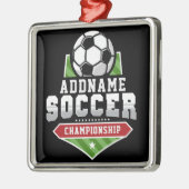 Anpassen von Soccer ADD TEXT Varsity Team Player Ornament Aus Metall (Links)