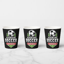 Anpassen von Soccer ADD TEXT Varsity Team Player Pappbecher