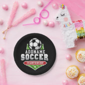 Anpassen von Soccer ADD TEXT Varsity Team Player Pappteller (Party)
