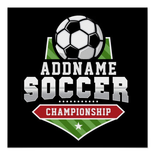 Anpassen von Soccer ADD TEXT Varsity Team Player Poster (Vorderseite)