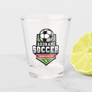 Anpassen von Soccer ADD TEXT Varsity Team Player Schnapsglas
