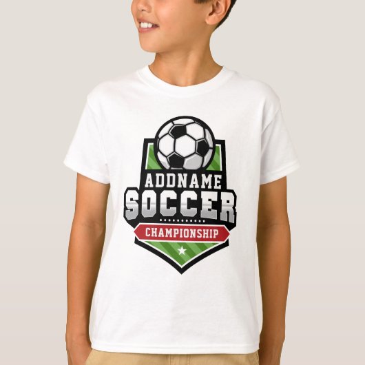 Anpassen von Soccer ADD TEXT Varsity Team Player T-Shirt (Vorderseite)