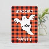 Anpassen von SPOOKY VIBES Ghost Fall Halloween-Par Einladung (Stehend Vorderseite)