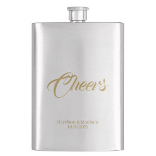 Anpassen von Text Cheers Wedding Geschenkideen Fla Flachmann