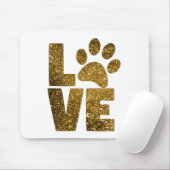 Anpassen von Text der Liebe des Goldenen Glitzer m Mousepad (Mit Mouse)
