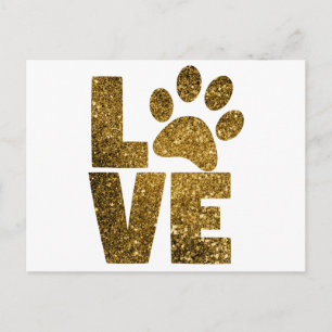 Anpassen von Text der Liebe des Goldenen Glitzer m Postkarte