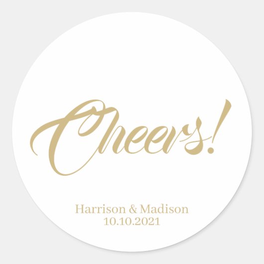 Anpassen von Text Hochzeitsgeschenk für Tagaufkleb Runder Aufkleber (Vorderseite)