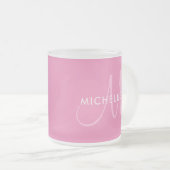 Anpassen von Vorlagennamen Anfangsmonogramm rosa Mattglastasse (VorderseiteRechts)