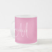 Anpassen von Vorlagennamen Anfangsmonogramm rosa Mattglastasse (Vorderseite Links)