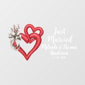 Anpassen von zwei miteinander verbundenen Herzen n Fensteraufkleber (Blatt)