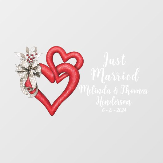 Anpassen von zwei miteinander verbundenen Herzen n Fensteraufkleber (Blatt)