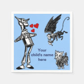 Anpassen: Zauberer von Oz, Zinn Man, Toto Monkey Serviette (Vorderseite)