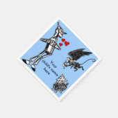 Anpassen: Zauberer von Oz, Zinn Man, Toto Monkey Serviette (Ecke)