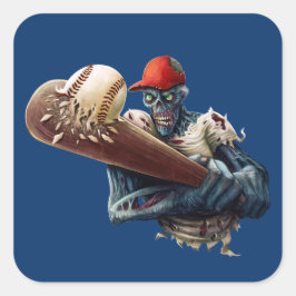 Anpassen Zombie Baseball Slugger Beängstigendes Ha Quadratischer Aufkleber