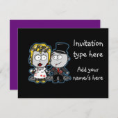 Anpassen Zombie Braut und Bräutigam Hochzeit lädt  Einladung (Vorne/Hinten)