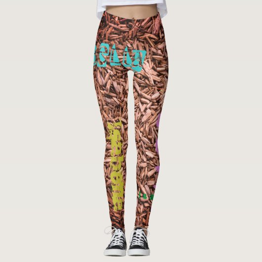Anpasste Leggings mit wiederholtem Namen (Vorderseite)