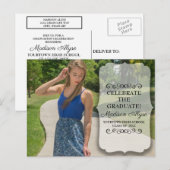 Anpasste Voll-Foto-Graduierungsparty Einladungspostkarte (Vorne/Hinten)