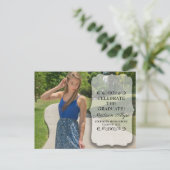 Anpasste Voll-Foto-Graduierungsparty Einladungspostkarte (Stehend Vorderseite)