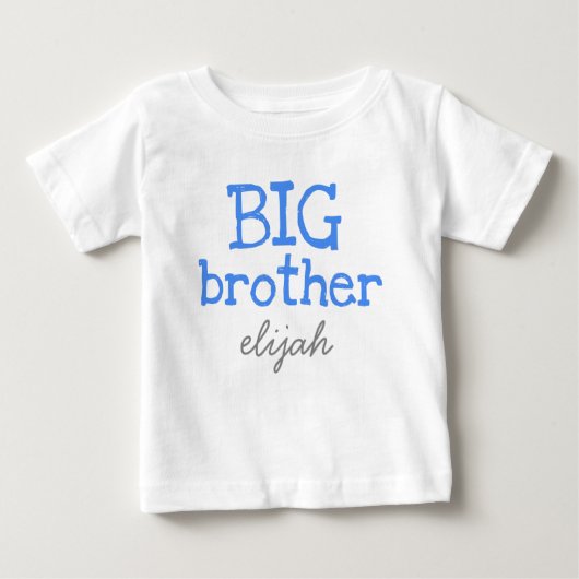 Anpasstes Hinzufügen eines Namens Blue Text Big Br Baby T-shirt (Vorderseite)