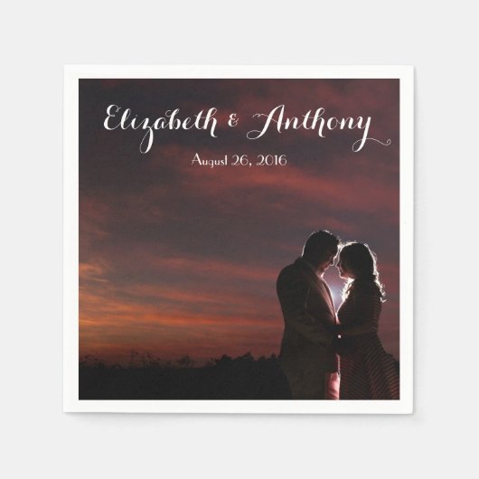 Anpassung an die Hochzeit von Fotos Serviette (Vorderseite)