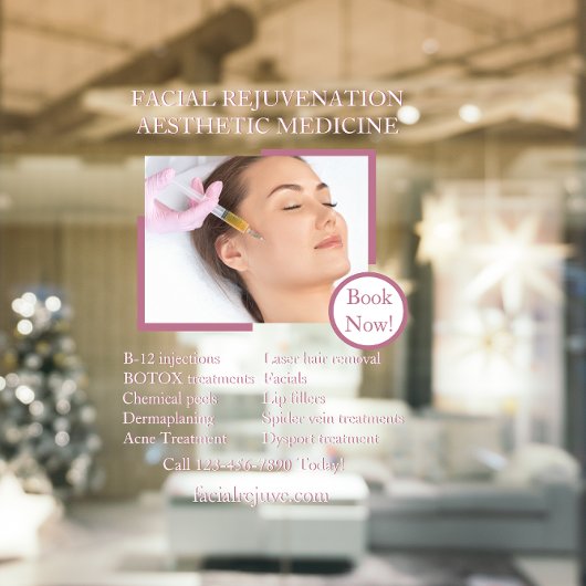 Anpassung der Botox-Gesichtshaut auf die Haut im D Fensteraufkleber