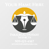 Anpassung der Geschäftseinheit Paralegal Notary Se Fensteraufkleber (Blatt)
