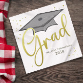 Anpassung der Gold Script Graduation Party Serviette