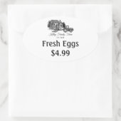 Anpassung der Preiskennzeichnungen für frisches Ei Ovaler Aufkleber (Tasche)