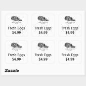 Anpassung der Preiskennzeichnungen für frisches Ei Quadratischer Aufkleber (Blatt)