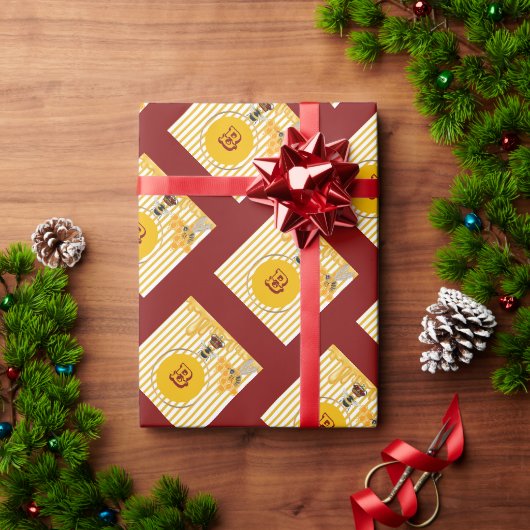 Anpassung des Honigetiketts Geschenkpapier (Feiertagsgeschenk)
