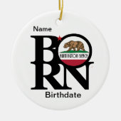 Anpassung GEBOREN Huntington Beach California Keramik Ornament (Vorne)