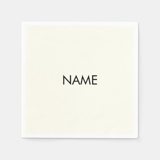 Anpassung mit Namen, Text minimalistisch schwarzen Serviette (Vorderseite)