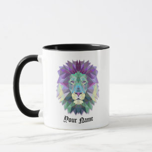 Anpassung Polygonale Illustration LION Tasse
