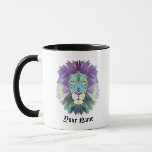 Anpassung Polygonale Illustration LION Tasse (Links)