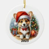 Anpassung von Corgi Wasserfarben Ornament verfügba (Vorne)