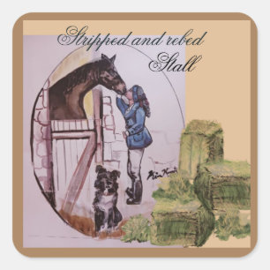 Anpassungsaufkleber für Pferde Quadratischer Aufkleber