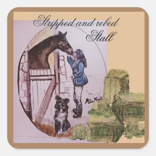 Anpassungsaufkleber für Pferde Quadratischer Aufkleber (Vorderseite)