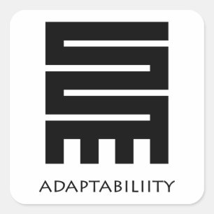 Anpassungsfähigkeit ( Nkyinkyim ) Adinkra Symbol S Quadratischer Aufkleber