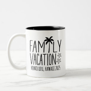 Anpassungsgruppe für Familienurlaub Zweifarbige Tasse