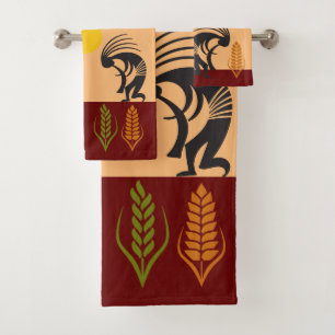 Anpflanzung der Samen Springtime Kokopelli Badhandtuch Set