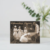 Anpflanzung von Saatgut in Kolonial-Williamsburg Postkarte (Stehend Vorderseite)