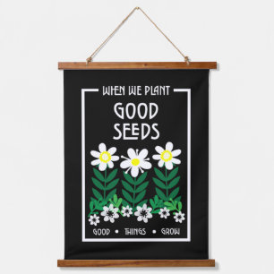 Anpflanzung von Saatgut mit guter Motivation Wandteppich Mit Holzrahmen