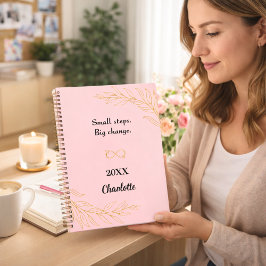 Anregendes Zitat von rosa Goldfolien Notizblock