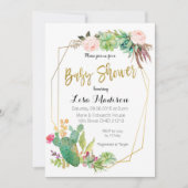 Anregung für eine sukkulente geometrische Frame Ba Einladung (Vorderseite)