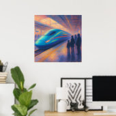 Anreise mit dem Zug - Pastellfarben Poster (Heimbüro)