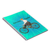 "Anreise" Vintage Fahrradlerin Notizblock (Rechte Seite)