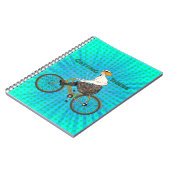 "Anreise" Vintage Fahrradlerin Notizblock (Linke Seite)